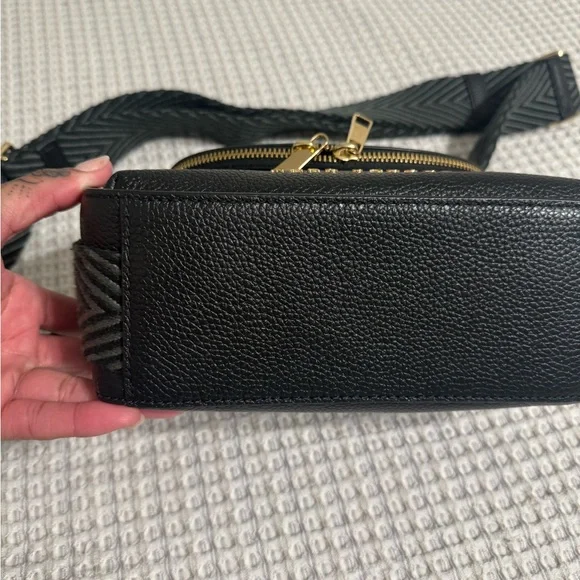 Marc Jacobs Black Crossbody Bag with Gold Accents